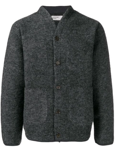 Shop Universal Works Buttoned Cardigan In Grey