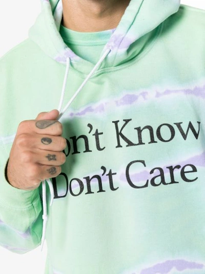 Shop Ashley Williams Don't Know Don't Care Tie-dye Hoodie In Blue