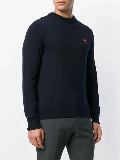 Shop Ami Alexandre Mattiussi Pullover Mit 'ami De Coeur'-motiv In Blue