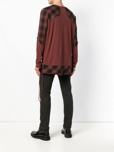 Shop Andrea Ya'aqov Checked Long Sleeve Top - Red