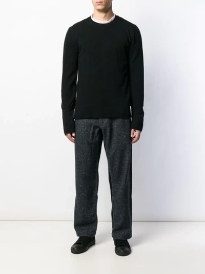 Shop Comme Des Garçons Shirt Relaxed Slim Cuff Sweater In Black