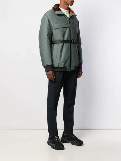 Shop Acne Studios Reflective Padded Jacket In Abi-pastel Green