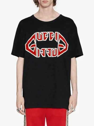 Shop Gucci Oversize T In Black