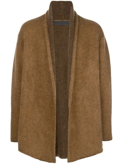 Shop The Elder Statesman Shawl Lapel Cardigan In Brown