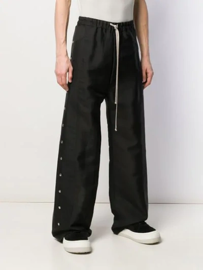 Shop Rick Owens Long Pusher Track Pants In 09 Black