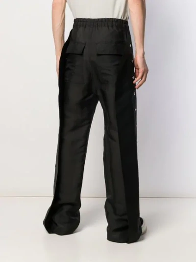 Shop Rick Owens Long Pusher Track Pants In 09 Black