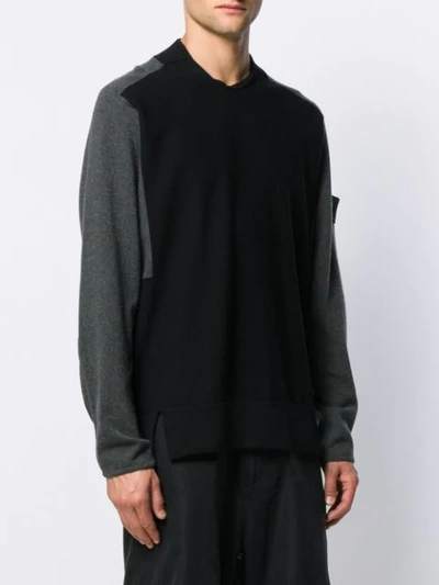 Shop Stone Island Shadow Project Two-tone Knit Jumper In Grey