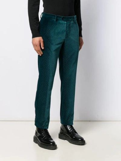 Shop Etro Patterned Straight Leg Trousers In Blue