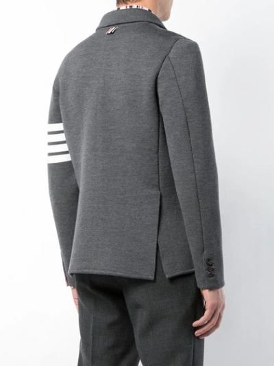 Shop Thom Browne Rib Knit Blazer In Grey