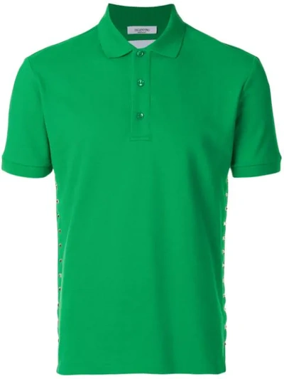 Shop Valentino Rockstud Polo Shirt - Green