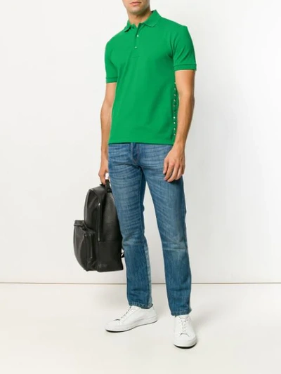 Shop Valentino Rockstud Polo Shirt - Green