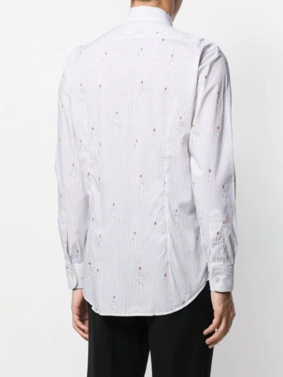 Shop Etro Striped Long Sleeve Shirt In White