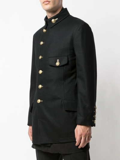 Shop Yohji Yamamoto Button Fastened Military Jacket In Black