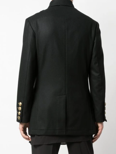 Shop Yohji Yamamoto Button Fastened Military Jacket In Black