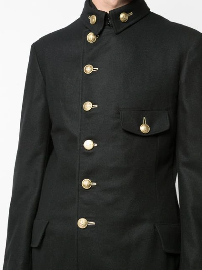 Shop Yohji Yamamoto Button Fastened Military Jacket In Black