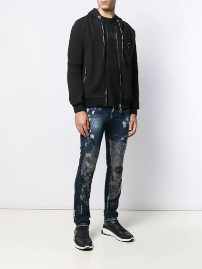 PHILIPP PLEIN SUPER直筒牛仔裤 - 蓝色