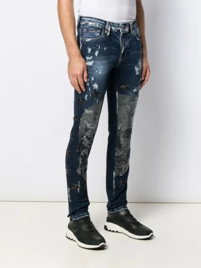 Shop Philipp Plein Super Straight Cut Jeans In Blue
