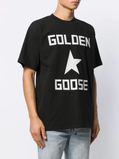 Shop Golden Goose Logo Printed T-shirt In Black