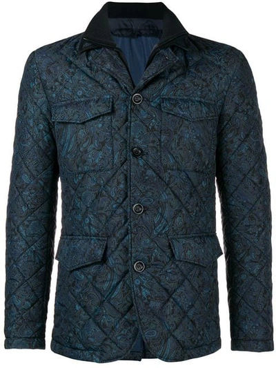 Shop Etro Padded Paisley Jacket In Black