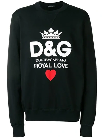 Shop Dolce & Gabbana Royal Love Sweatshirt In Black