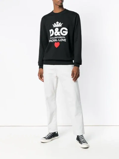 Shop Dolce & Gabbana Royal Love Sweatshirt In Black