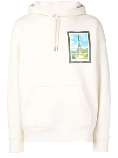 Shop Ami Alexandre Mattiussi Postcard Print Oversized Hoodie In Neutrals