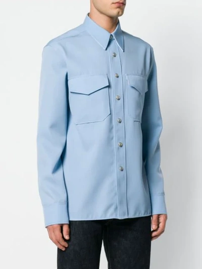 Shop Calvin Klein 205w39nyc Patch Pocket Shirt In Blue
