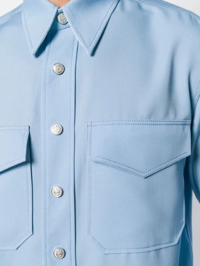 Shop Calvin Klein 205w39nyc Patch Pocket Shirt In Blue
