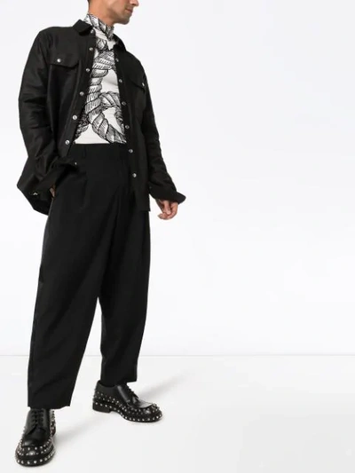 Shop Comme Des Garçons Homme Deux Wide-leg Cropped Trousers In Black