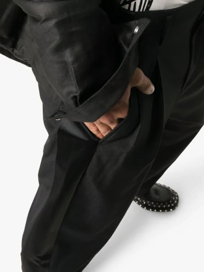 Shop Comme Des Garçons Homme Deux Wide-leg Cropped Trousers In Black
