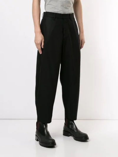 Shop Attachment High-rise Tapered Trousers In Black