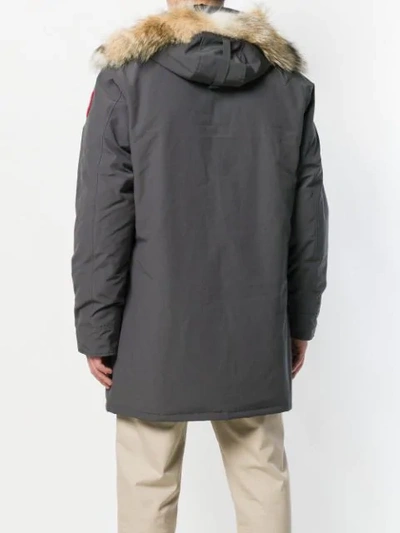 Shop Canada Goose Zipped Hooded Parka In 66 Graphite