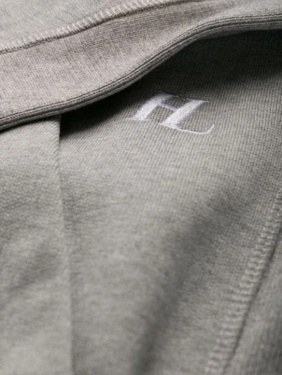 Shop Helmut Lang Logo Hoodie In Grey
