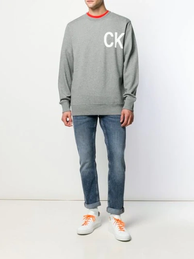 Shop Calvin Klein Jeans Est.1978 Ck Sweatshirt In Grey
