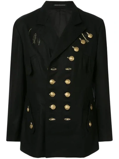 Shop Yohji Yamamoto Military Blazer In Black