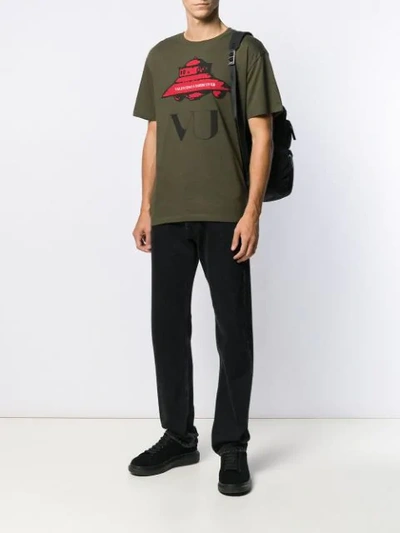 Shop Valentino X Undercover Ufo Print T-shirt In Green