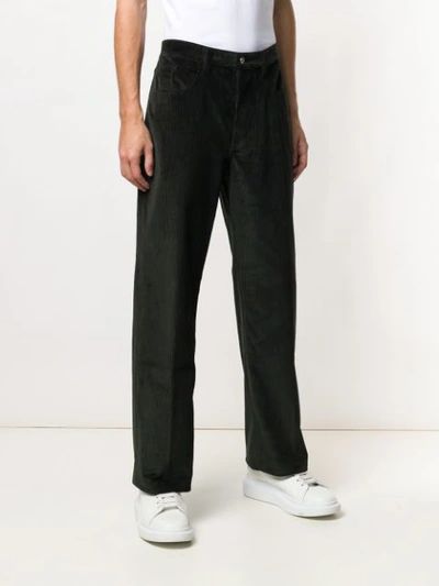 Shop Kenzo Straight Fit Trousers In Green