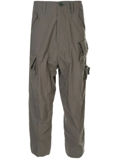 Shop Julius Drop-crotch Cargo Trousers In Grey