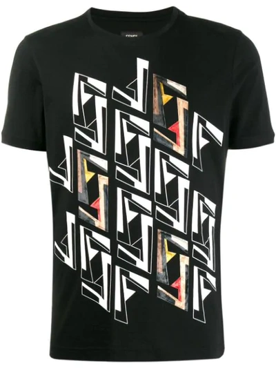 Shop Fendi Futuristic Ff T-shirt In Black