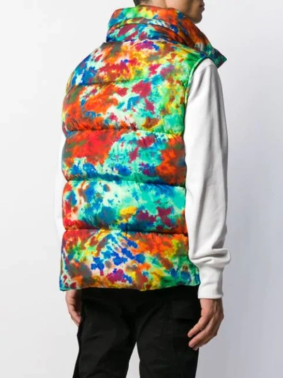 Shop Dsquared2 Tie-dye Padded Vest In Red