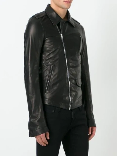 Shop Rick Owens Stooges Biker Jacket In Black
