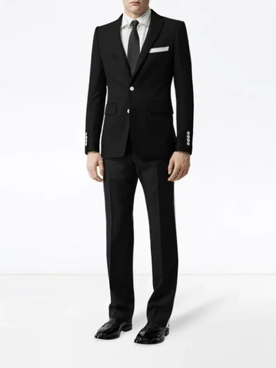 Shop Burberry Single-breasted Tailored Blazer In Black