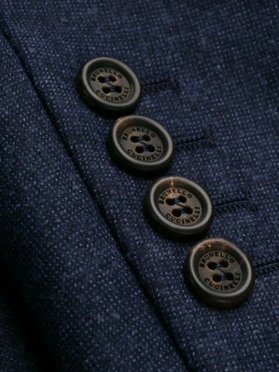 Shop Brunello Cucinelli Textured Suit In Blue