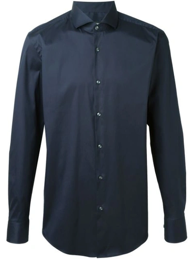 Shop Hugo Boss Classic Long Sleeved Shirt In Blue