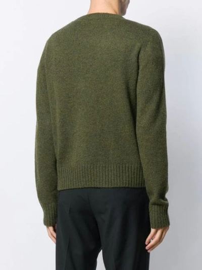 Shop Prada Classic Crew Neck Jumper In Green