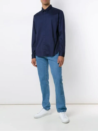 Shop Egrey Plain Shirt In Blue