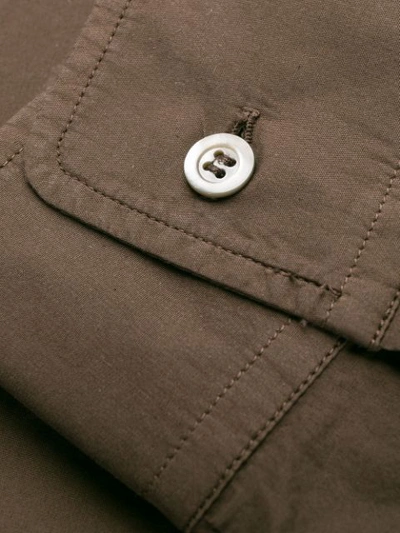 Shop Maison Margiela Stitching Detail Shirt In Brown