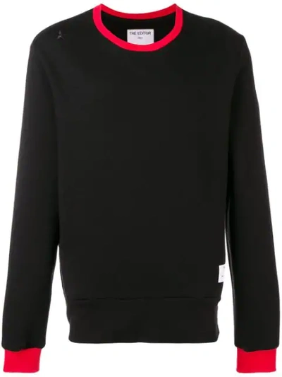 Shop The Editor Name Tag Loose Fit Sweatshirt - Black