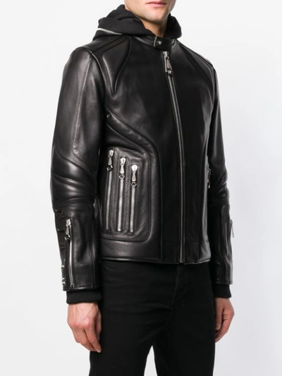 Shop Philipp Plein Hooded Jacket In Black