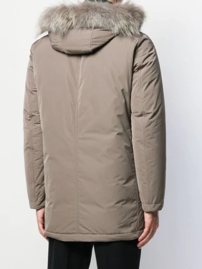 Shop Herno Hooded Padded Jacket In Neutrals